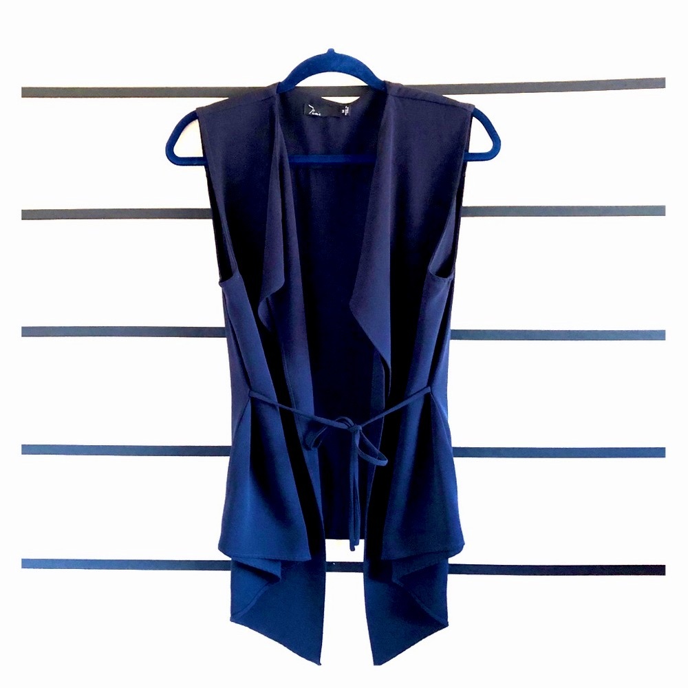 Noir Drape Vest, Size M